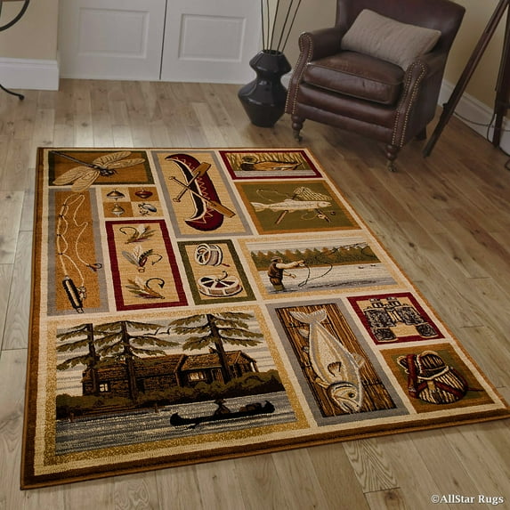 Allstar African Contours Collection Prints Area Rug (7' 7" x 10' 6")