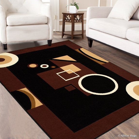 Allstar Area Rug. Contemporary. Abstract. Traditional. Geometric. Formal. Shapes. Squares. Circles (3' 9" x 5' 1")
