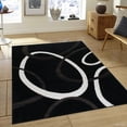 thumbnail image 1 of Allstar Black Modern Geometric circle design Area Rug (5' 2" x 7' 2"), 1 of 7