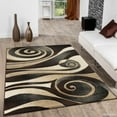 thumbnail image 1 of Allstar Black Woven Hand Carved Floral Spiral Design Area Rug (5' 2" x 7' 2"), 1 of 6