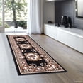 thumbnail image 1 of Allstar Black Woven High Quality Rug. Traditional. Persian. Flower. Western. Design Area Rug (2' 0" x 7' 3"), 1 of 2