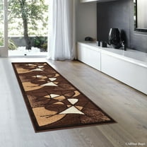 Allstar Brown Abstract Modern Area Carpet Rug - Runner (2' 0" x 7' 2")