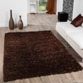 thumbnail image 1 of Allstar Brown Solid Thick Modern Shaggy Area Rug (4' 11" x 6' 11"), 1 of 6
