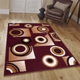 thumbnail image 1 of Allstar Burgundy Area Rug. Contemporary. Abstract. Traditional. Formal. Shapes. Spirals. Circles (5' 2" x 7' 1"), 1 of 7