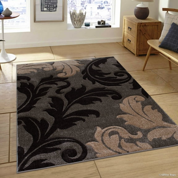 Allstar Fume Modern Geometric flowers design Area Rug (5' 2" x 7' 2")