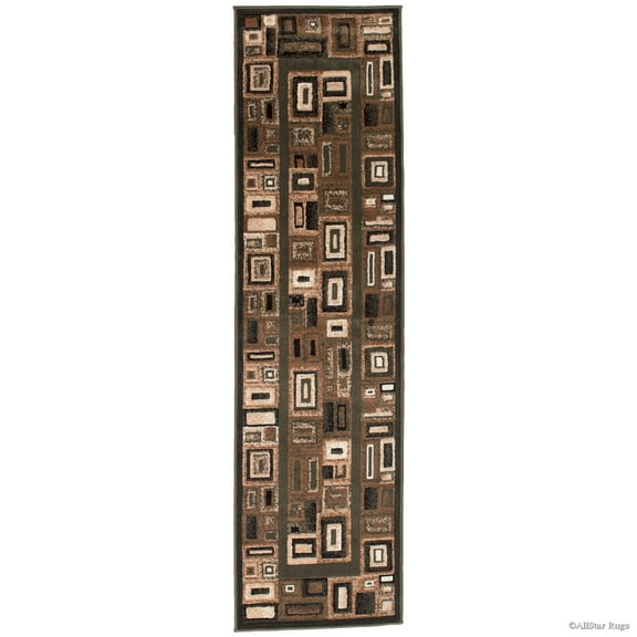 Allstar Green Abstract Modern Area Carpet Rug (2' 0" x 7' 2")