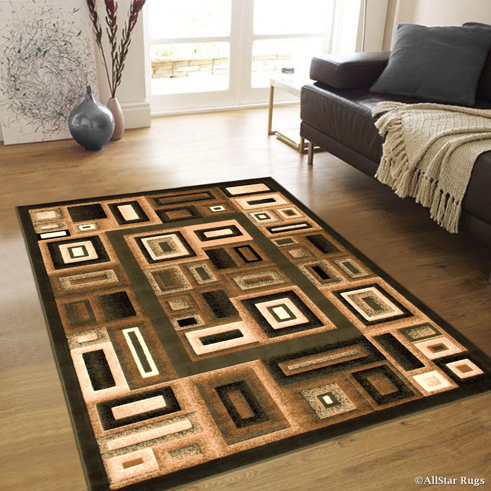 Allstar Green Abstract Modern Area Carpet Rug (7' 10