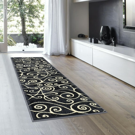 Allstar Grey Abstract Modern Area Carpet Rug - Runner (2' 0" x 7' 2")
