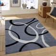 thumbnail image 1 of Allstar Grey Modern Geometric Black circle design Area Rug (5' 2" x 7' 2"), 1 of 7