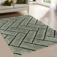 thumbnail image 1 of Allstar Grey Shaggy Area Rug with 3D Design with Black Lines. Contemporary Formal Casual Hand Tufted (5' x 7'), 1 of 4