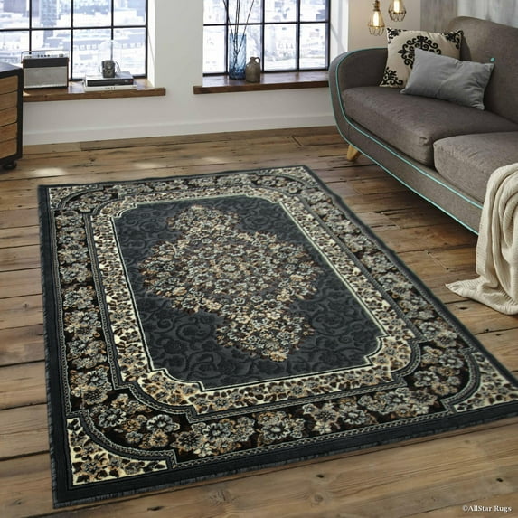 Allstar Grey Woven High Quality High Density Double Shot Drop-Stitch Carving (7' 10" x 10' 2")