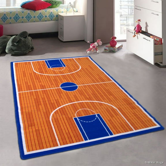 Allstar Kids / Baby Room Area Rug. Basketball Court for Basketball Player Kids Room (3' 3" x 4' 10")