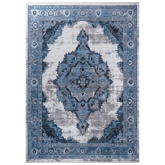 Allstar Living Room Area Rug with Bakhtiari design in Blue
