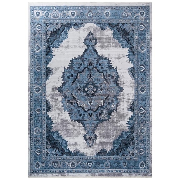 Allstar Living Room Area Rug with Bakhtiari design in Blue