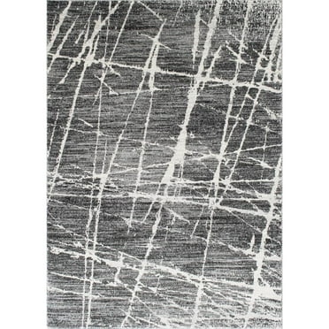 Allstar Living Room Area Rug with Scratch Pattern design in Grey