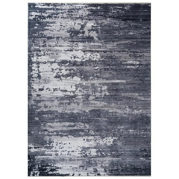 Allstar Living Room Area Rug with Weathered Texture design in Black