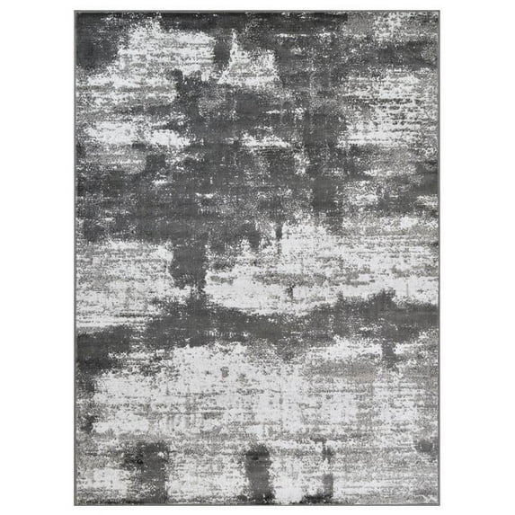 Allstar Living Room Area Rug with Weathered Texture design in Grey