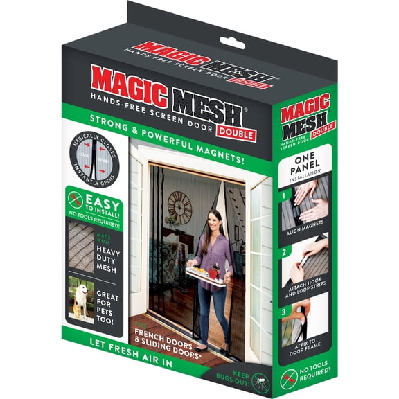 Allstar Marketing Magic Mesh Double Screen Door - Easy to Clean - 75" x 83" Multicolor  Residential Use, Standard Application