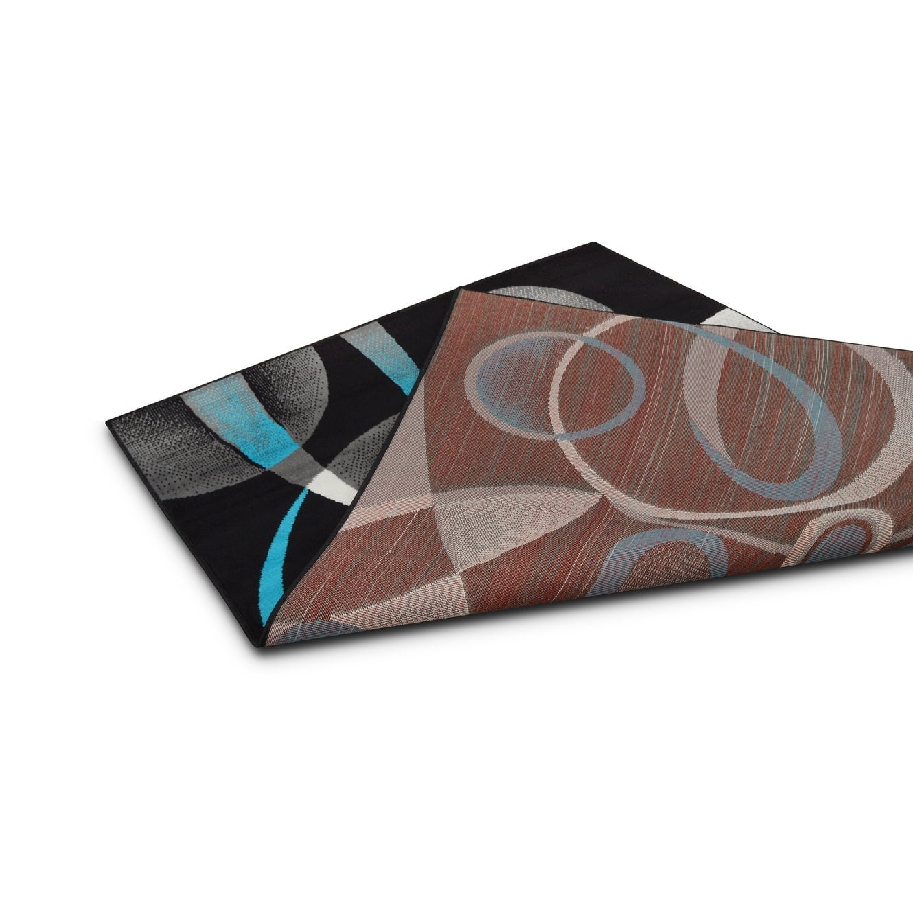 Blue Rectangular Synthetic Stain-Resistant 5' x 7' Rug