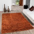 thumbnail image 1 of Allstar Orange Solid Thick Modern Shaggy Area Rug (7' x 10' 2"), 1 of 5