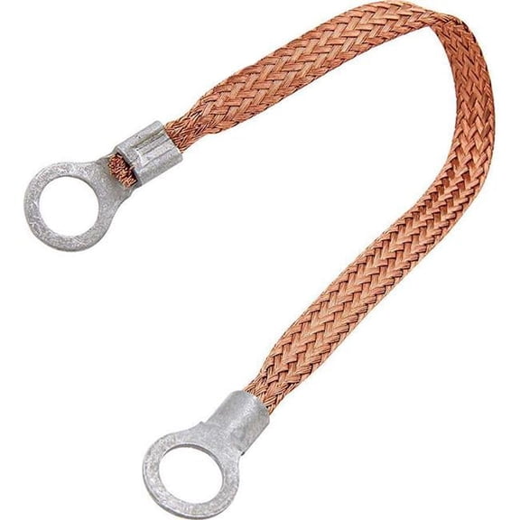 Allstar Performance ALL76328-6 Copper Ground Strap 6in w/ 1/4in Ring Terminals