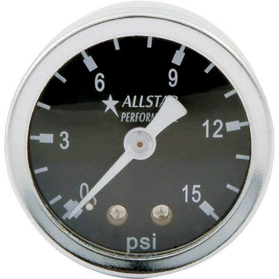 Allstar Performance 1.5in Gauge 0-15 PSI Liquid Filled