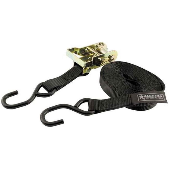 Allstar Performance ALL10182 Ratchet Tie Down - Heavy Duty - 1 in Wide - 16 ft Long - 1000 lb Capacity - Adjustable - Black - Each