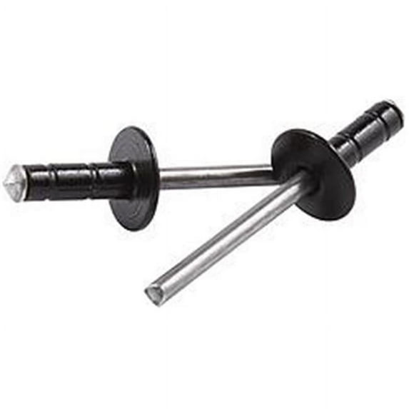 Allstar Performance ALL18071 Rivet - 1/2 in Head - 3/16 in Aluminum Mandrel - 1/16-3/8 in Grip Range - Aluminum - Black Paint - Set of 250