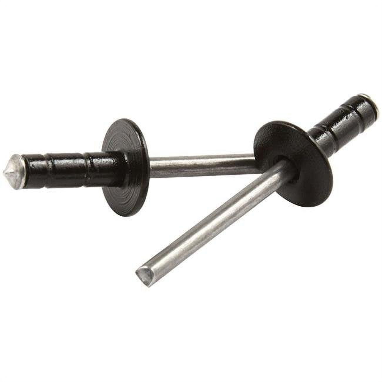 Allstar Performance ALL18091 Rivet - Multi-Grip - 1/2 in Head - 3/16 in Steel Mandrel - 1/16-3/8 in Grip Range - Aluminum - Black Paint - Set of 250