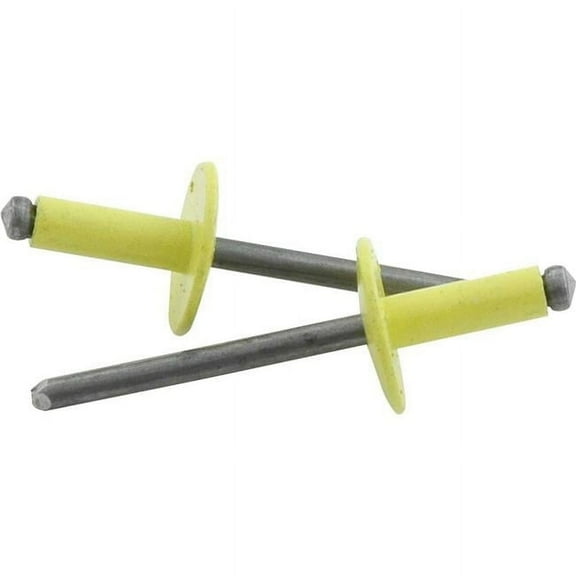 Allstar Performance ALL18180 Rivet - 5/8 in Head - 3/16 in Steel Mandrel - 1/4-3/8 in Grip Range - Aluminum - Yellow Paint - Set of 250