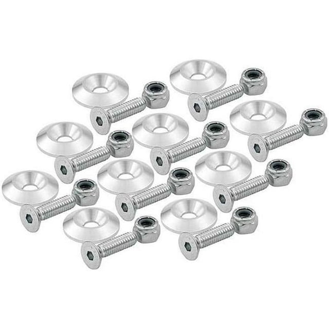 Allstar Performance ALL18632 0.25 in. Countersunk Bolts with 1 in. Washer - Clear, Pack of 10
