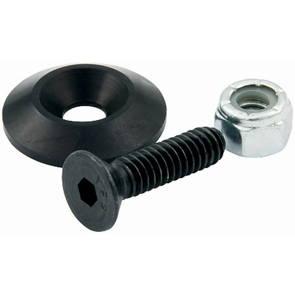Allstar Performance ALL18635-50 Countersunk Bolt Kit - 1/4-20 in Thread - 1.000 in Long - Hex Drive Head - 1-1/4 in OD Countersunk Washers/Nuts - Aluminum/Steel - Black - Set of 50