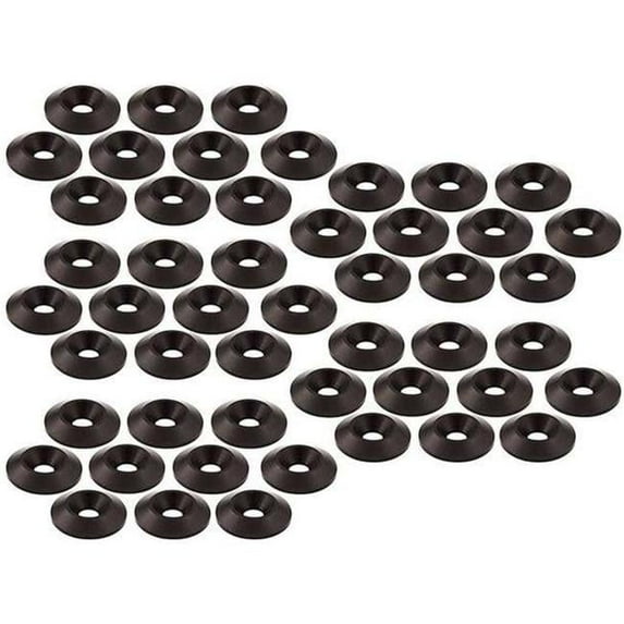 Allstar Performance ALL18665-50 Countersunk Washer - 1/4 in ID - 1-1/4 in OD - Black Anodized Aluminum - Set of 50