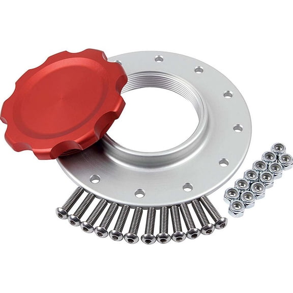 Allstar Performance Fuel Cell Cap and Bung RCI/JAZ 12-bolt Red
