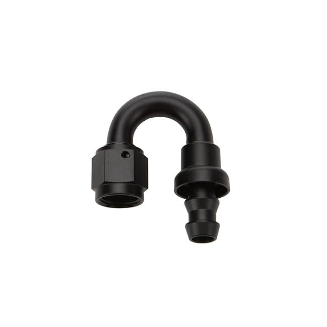Allstar Performance ALL49482, Pushlock Hose End Black 180 Deg Elbow -6 0