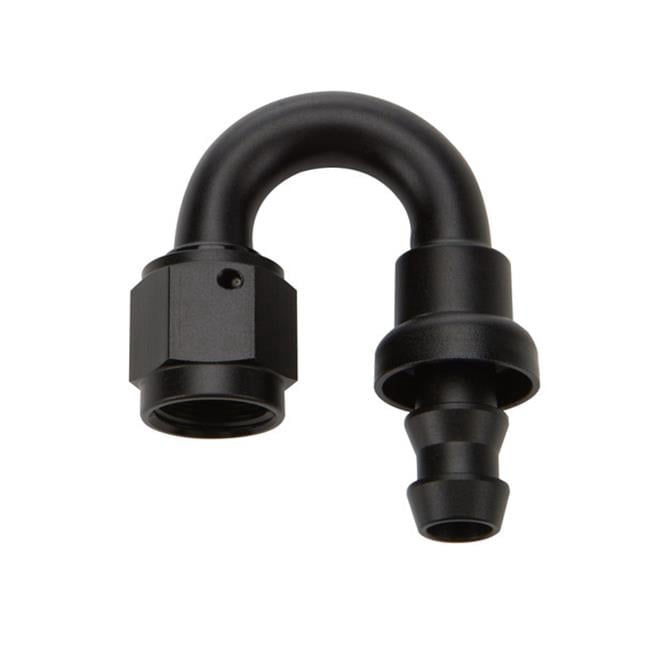 Allstar Performance ALL49483, Pushlock Hose End Black 180 Deg Elbow -8 0