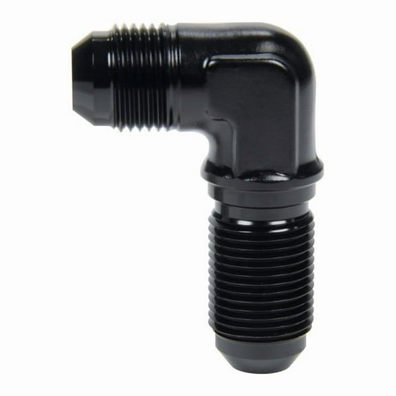 Allstar Performance ALL49623 Fitting - Bulkhead - 90 Degree -8AN Male to -8AN Male - Aluminum - Blk Anodized - Each