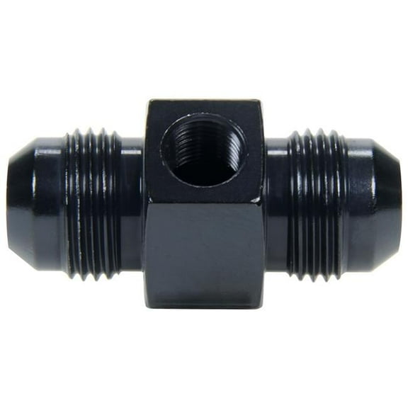 Allstar Performance ALL49765 8AN Male to 8AN Male 0.125 in. NPT Port Straight Fitting Gauge Adapter - Black Anodize