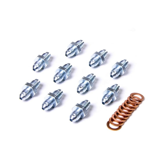 Allstar Performance ALL50037 Fitting - Adapter - Straight -3AN Male to 10mm x 1.50 Male - Copper Washer - Steel - Zinc Oxide - Pair