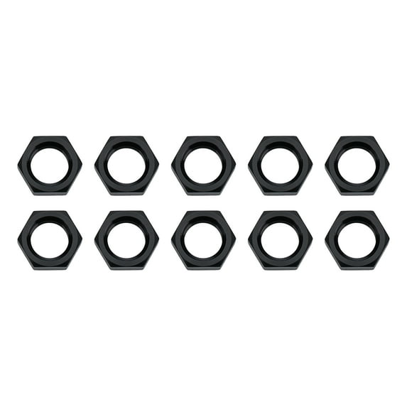Allstar Performance ALL50098-10 Bulkhead Adapter Fitting Nut - 3 AN - Aluminum - Blk Anodized - Set of 10