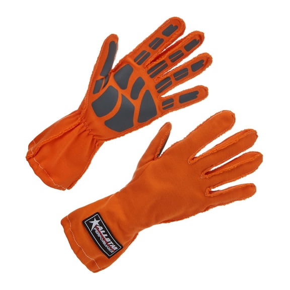 Allstar Performance Driving Gloves Non-SFI Outseam S/L LG Orange
