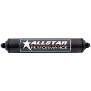 Allstar ALL40218 Blue 12" Long x 2" Diameter Anodized Aluminum -8 AN Inlet/Outlet In-Line Fuel Filter