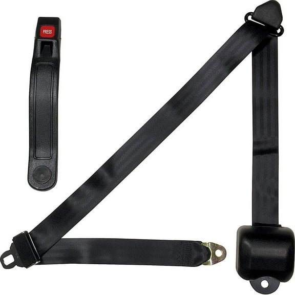 Allstar Performance Lap/Shoulder Seat Belt Push Button Buckle Black P/N 98115