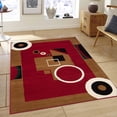thumbnail image 1 of Allstar Red Area Rug. Contemporary. Abstract. Traditional. Formal. Shapes. Spirals. Circles (5' 2" x 7' 1"), 1 of 7