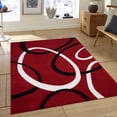 thumbnail image 1 of Allstar Red Modern Geometric Black circle design Area Rug (3' 9" x 5' 1"), 1 of 7