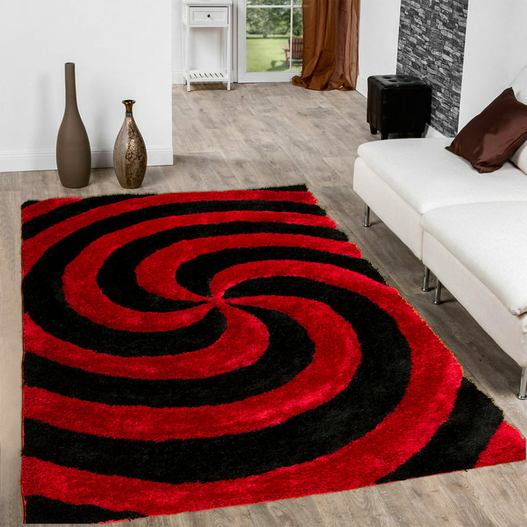 Magma Red & Multi Hand-tufted 100% Wool Handmade Area Rug 