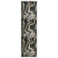thumbnail image 1 of Allstar Rugs 2' 0" x 6' 11" Grey Modern Abstract Themed Polypropylene Runner with a Black Viscous Fluid Design and Gold Accents. Machine-Made in Turkey., 1 of 3