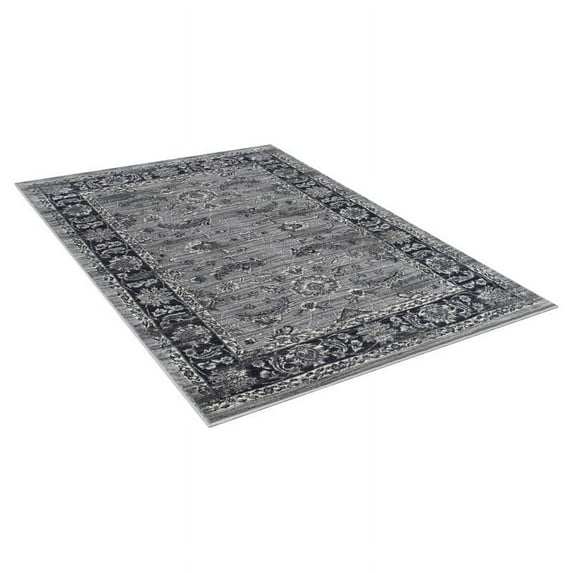 Allstar Rugs 2'x7' Runner Persian Sultanabad Area Rug in Dusk/Gunmetal Gray