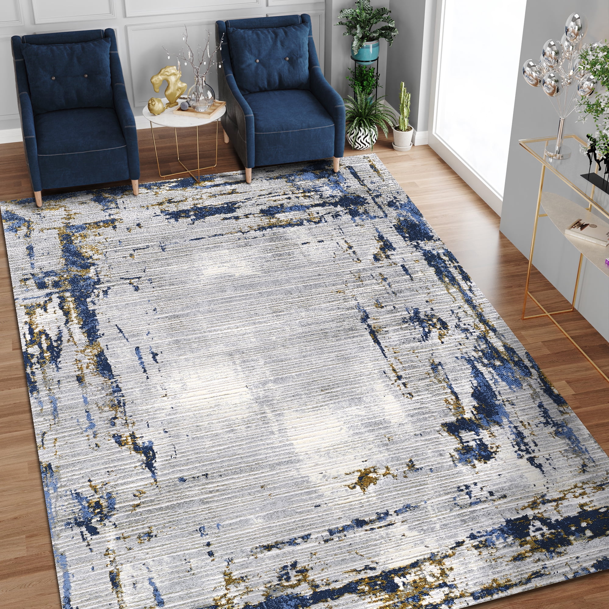 Gray Polyester Rug Allstar Rugs 5' 0