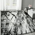 thumbnail image 1 of Allstar Rugs 5' 0" x 6' 11" White Modern Abstract Themed Polypropylene Area Rug with a Black Weathered Texture Design and Grey Accents. Machine-Made in Turkey., 1 of 8